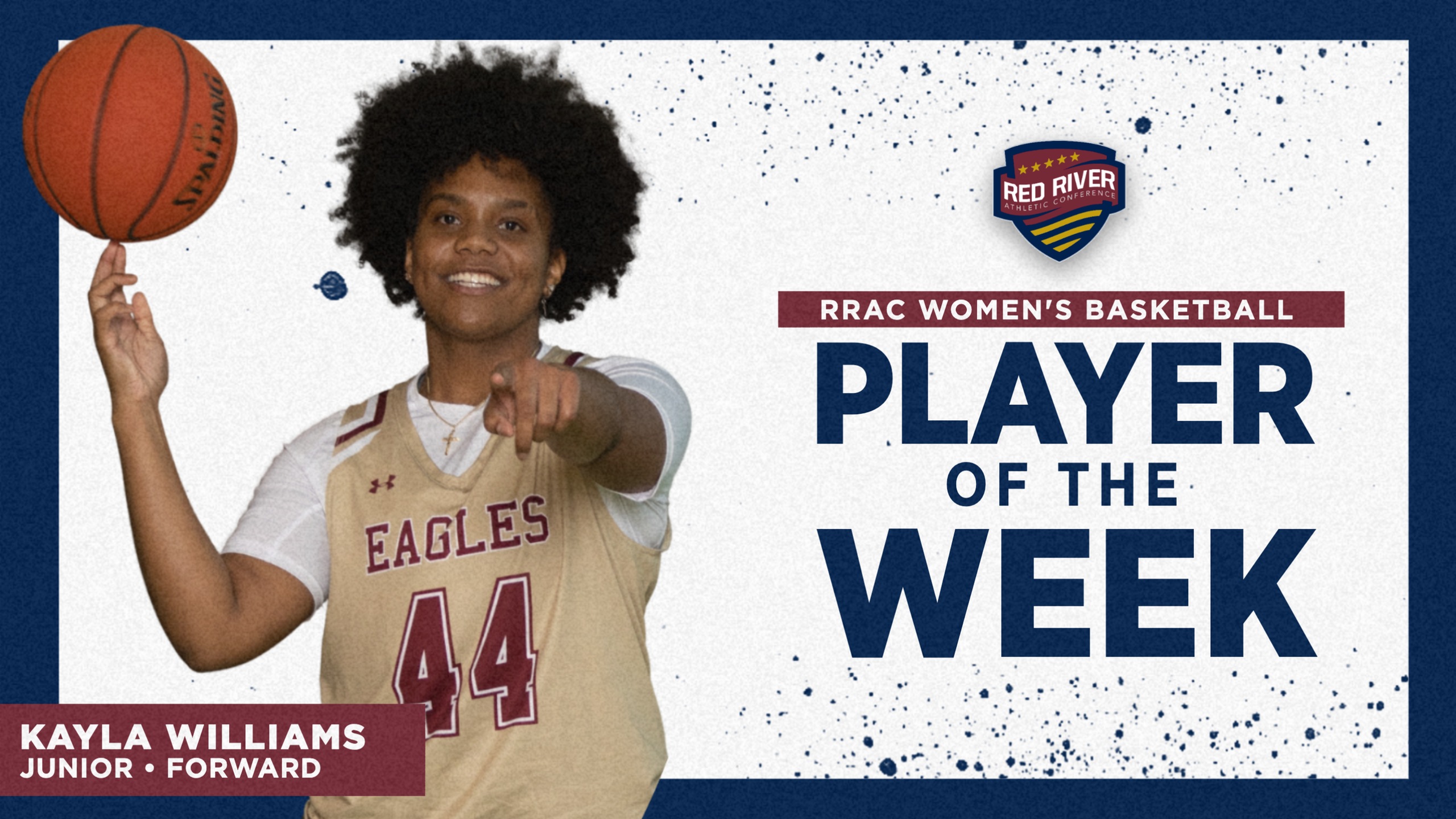 RRAC recognizes Williams as Player of the Week for third straight time